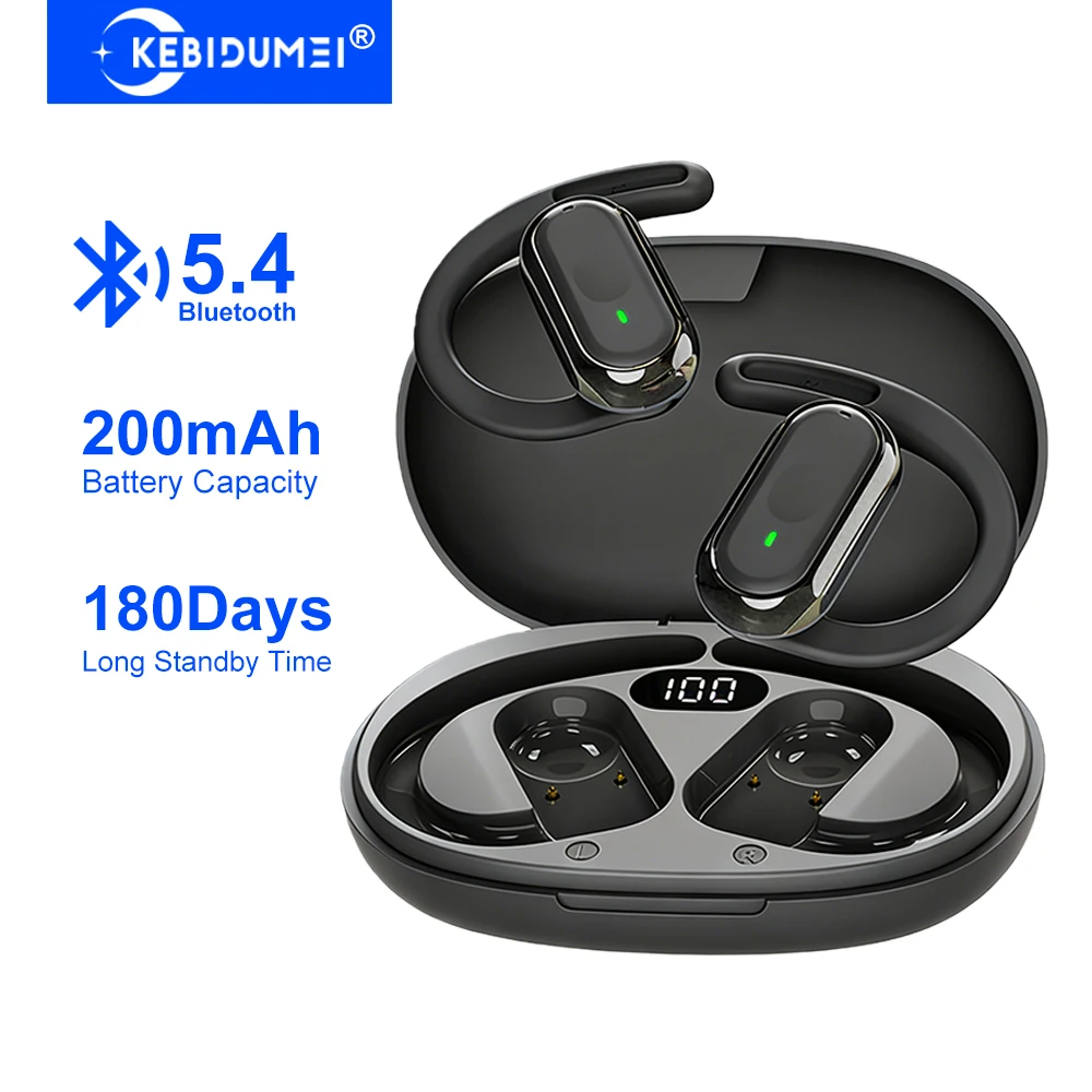 Bone Conduction Running Headphones - KEBIDUMEI Open-Ear Bluetooth 5.4 Koptelefoon Oorhaak