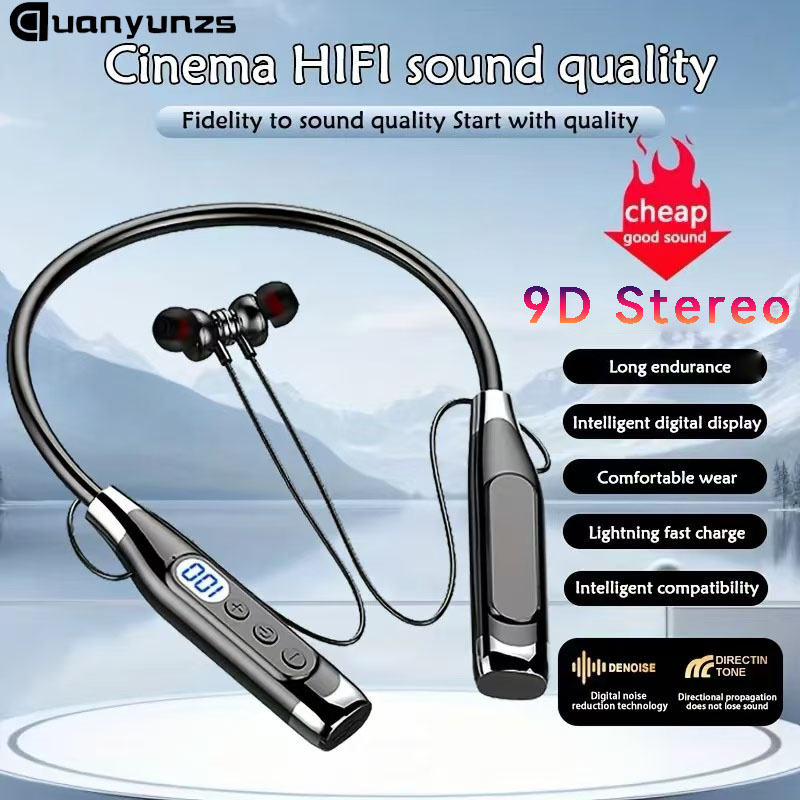 Magnetic Neckband Sports Earphones - Echte stereo draadloze hoofdtelefoon Bluetooth-nekband-oortelefoon Nekband