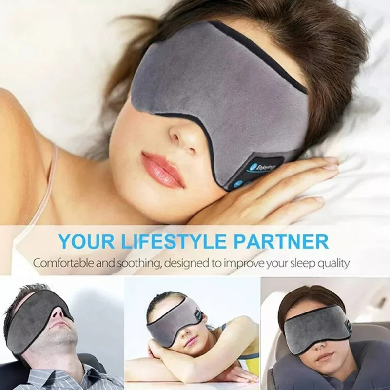 Sleep Mask Headphones Bluetooth - Draadloze Bluetooth-slaaphoofdband 3D Blackout-oogmasker Ingebouwde stereo-oortelefoon