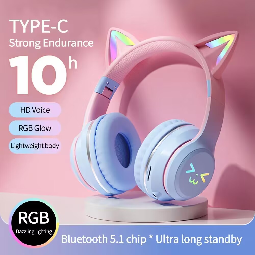 Gaming Headset With Mic Rgb - Rgb Glow Oortjes Draadloze Oordopjes 5.3