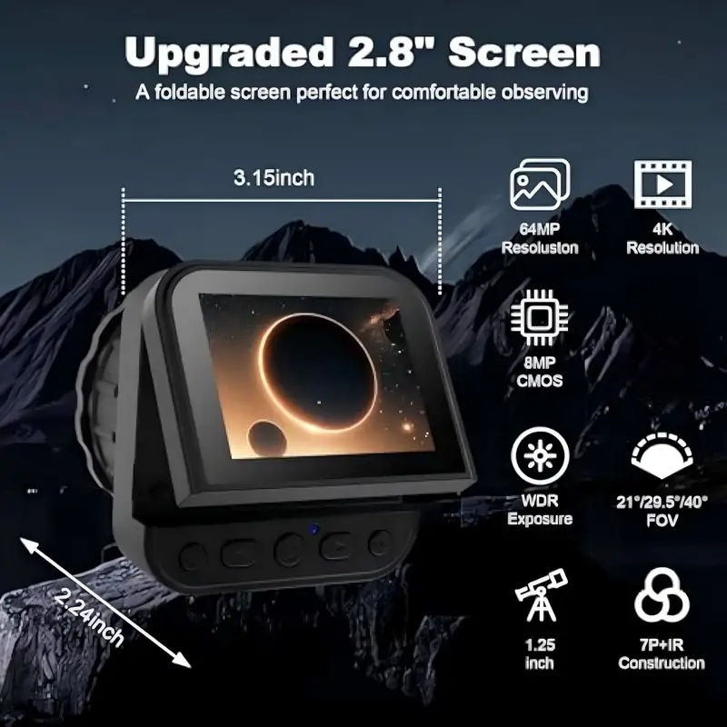 64MP 2.8'' Scherm 4K Elektroni - Cameras recensie en prijs