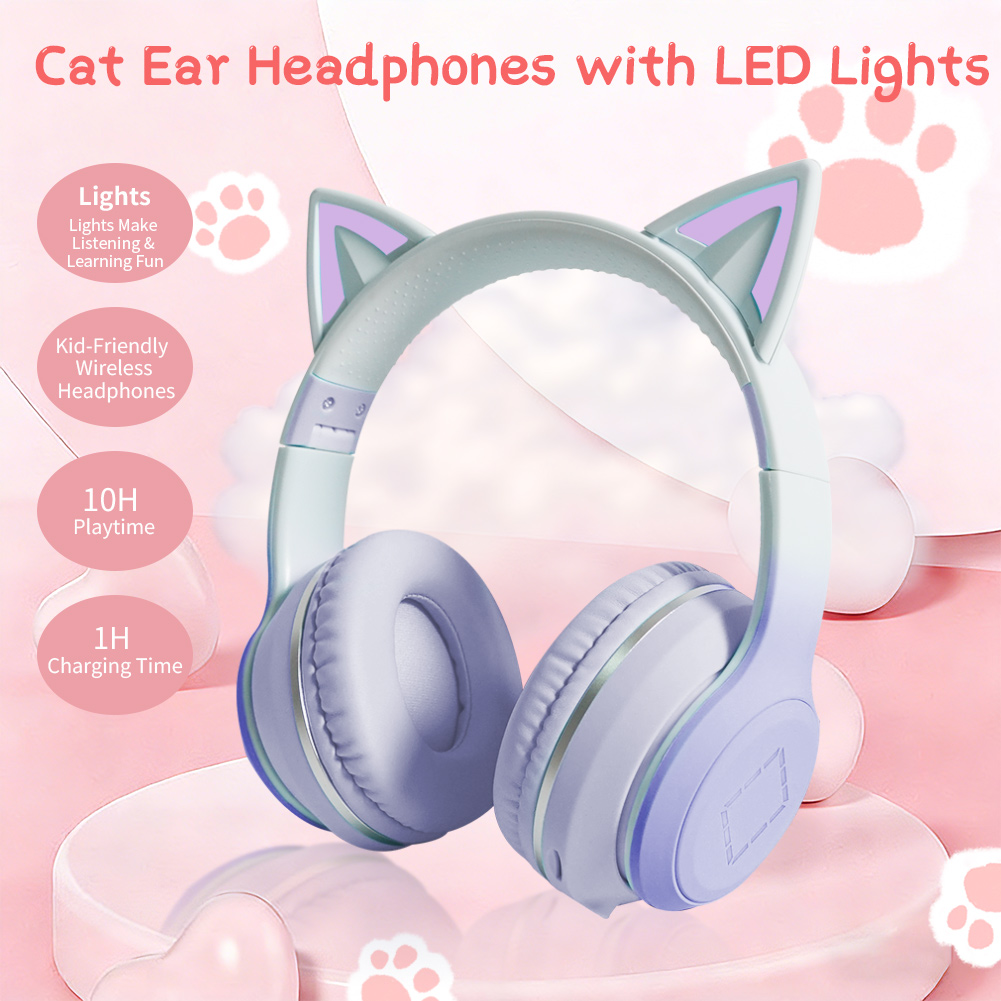 Mooie Kawaii Cat Ear draadloze - Cat Ear Bluetooth Headset Led recensie en prijs